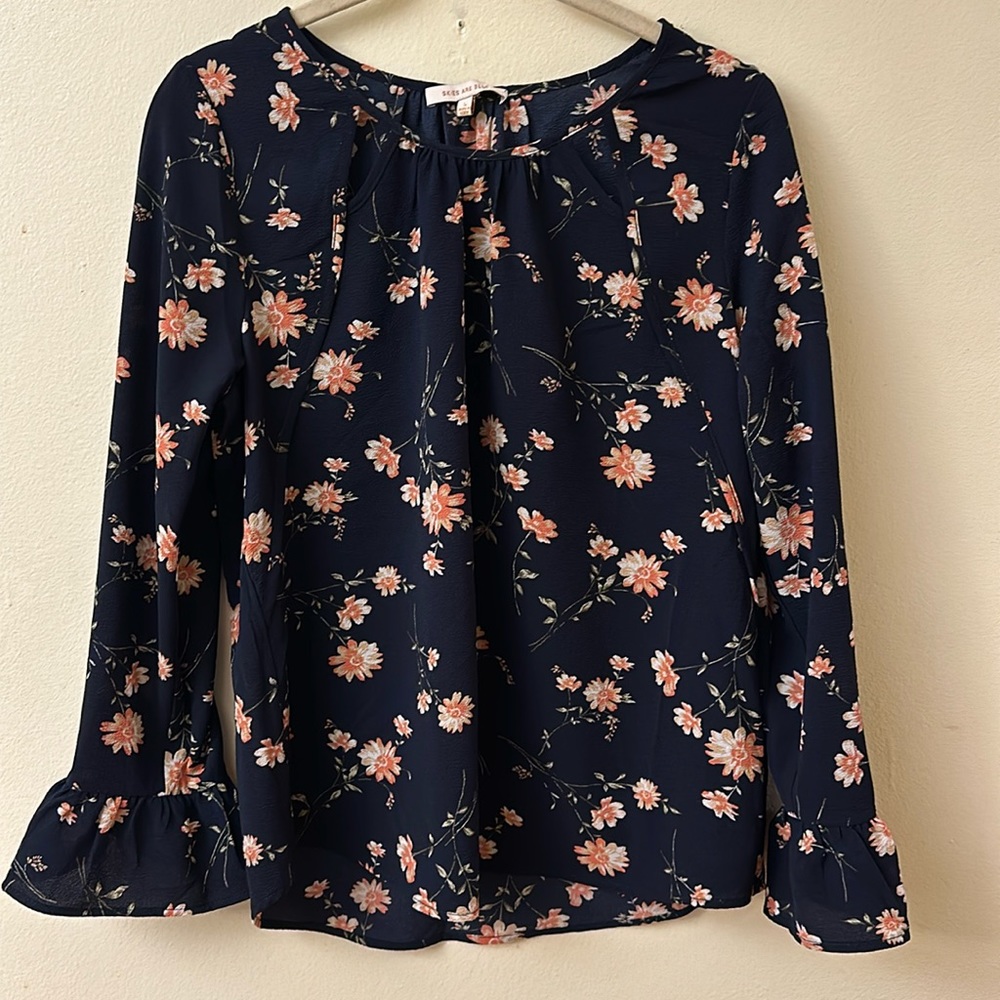 “Skies are blue” blouse size small